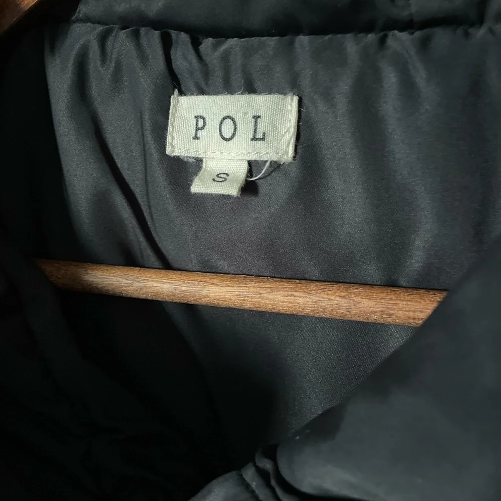 POL Oversized Hooded Quilted Puffer Pullover Small Black - Picture 3 of 7